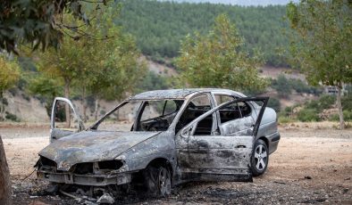 Hassa’da Park Halindeki Otomobil Yandı