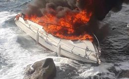 Teknede Çıkan Yangın Söndürüldü
