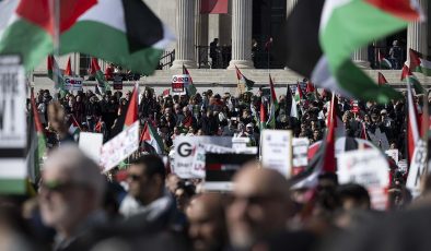 Avrupa’da Gazze’ye destek gösterileri düzenlendi 