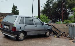Bahçe Duvarına Çarpan Otomobilin Sürücüsü Yaralandı